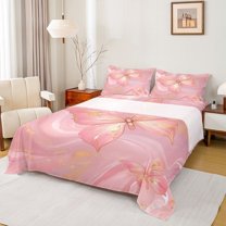 Castle Fairy Flying Butterflies 4pcs Bed Sheets for Female Men,Gradient Marble King Sheets,Abstract Marbling Watercolor Super Cozy Sheet Set,Luxury Bedroom Decor