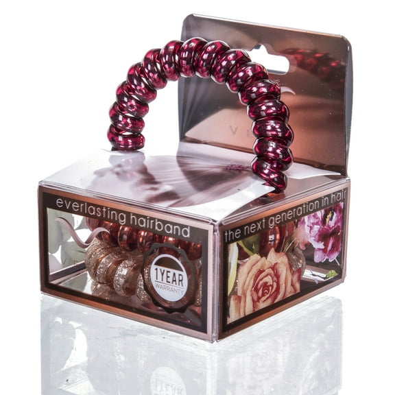 Vere Everlasting Hairbands-Ruby Garnet Pure Metal and Glitter Blend-3pck