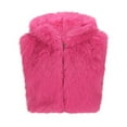 thumbnail image 5 of Hxshgdsn Womens Faux Fur Shrugs Jacket Trendy Lapel Sleeveless Full Zipper Crop Cardigans Vest Y11K Hot Pink L, 5 of 5