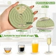 thumbnail image 2 of Yayeee 6 PCS Drink Coasters with Holder Set Woven Absorbent Round Tabletop Hot Pad, Light Green Martini, 2 of 7