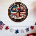thumbnail image 4 of Independence Day Wooden Sign, Patriotic Star Wall Hanging, USA Flag Round Decor Plaque, Festival Hanging Board for Home, Porch, Door, Yard & 4th of July Celebration, 4 of 6