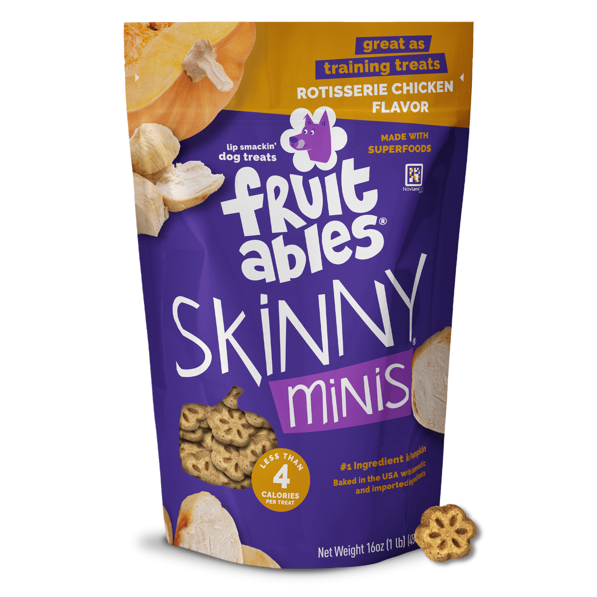 Fruitables Skinny Minis Rotisserie Chicken Treats for Dogs 16oz.