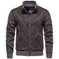 thumbnail image 2 of PAIWINDS Men's Full-Zip Fleece Cardigan Big & Tall Boys Stand Collar Knitted Sweater, 2 of 5