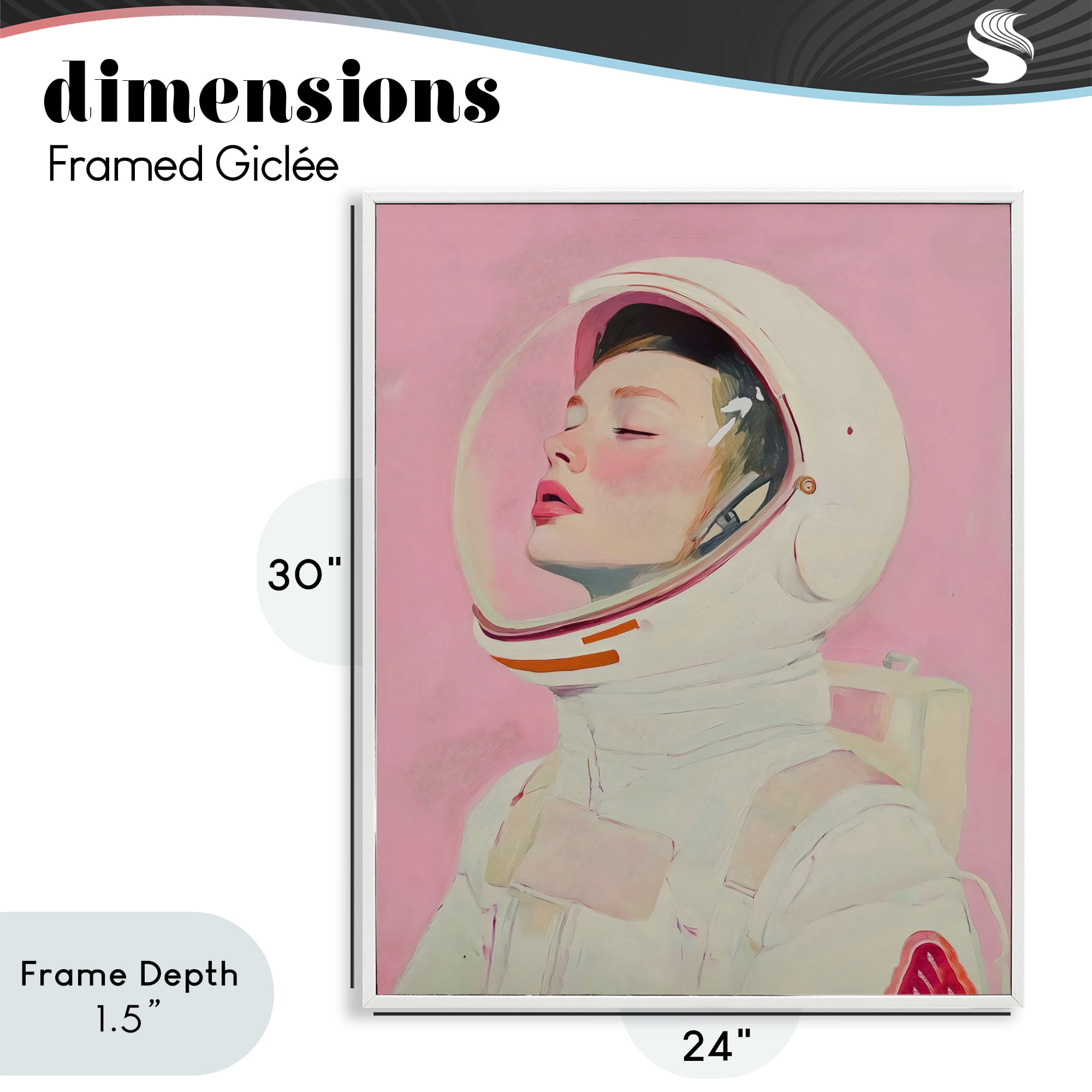 Stupell Industries Pink Astronaut Girl White Framed Giclee Art, design by The Prints Vibe