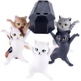 thumbnail image 3 of Soporte para bolígrafo de gato para escritorio, accesorios de escritorio para gato, regalos para amantes de los gatos, decoración del hogar bonita y divertida, 5 uds., 3 of 5