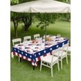 thumbnail image 2 of Rectangle Outdoor Tablecloth With Umbrella Hole And Zipper– American Flag 4th of July Waterproof Patio Table Cover for Party, Picnic, Backyard, 60"x102" , Red White Blue Striped, 2 of 8