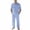 Light Blue, variant on Men Linen Sets Outfits 2 Piece Long Sleeve V Neck Casual Tops and Drawstring Elastic Waist Wide Leg Pants Summer Casual Beach Vacation Resort Outfits
