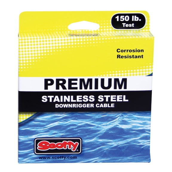 Scotty Premium SS Downrigger Cable w/Terminal Kit 200ft Spool, 1000K