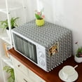 thumbnail image 3 of Microwave Dust Cover - Microwave Oven Accessory - Home Decor - Oil Resistant Towel (Gray Lattice), 3 of 5