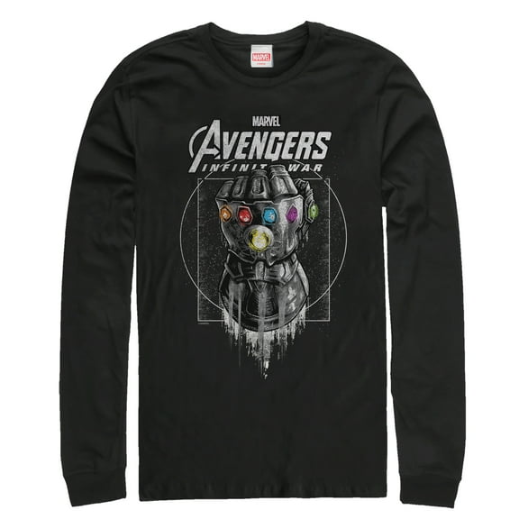 Men's Marvel Avengers: Avengers: Infinity War Gauntlet Drip  Long Sleeve Shirt Black 2X Large