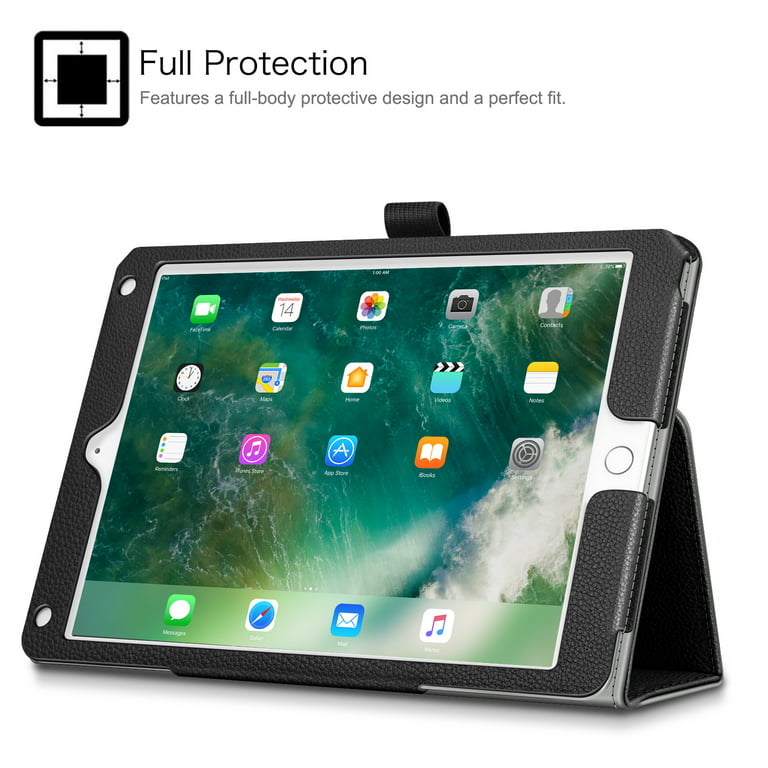 Fintie Case for iPad 9.7 2018/2017, iPad Air 2, iPad Air - Slim Fit Vegan  Leather Folio Stand Cover for iPad 6th / 5th Gen, iPad Air 1/2, Black