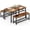 Rust+Brown, variant on MOOSENG 3-Piece Dining Table Set with 2 Benches Storage Shelves and Dinner Table Kitchen Table for Space-Saving Design for Dining Room & Kitchen Dining Furniture Sets Table Rustic Brown