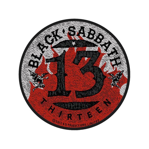 Black Sabbath - Parche Diseño Circular 13 Flames (Rojo, Negro, Blanco)