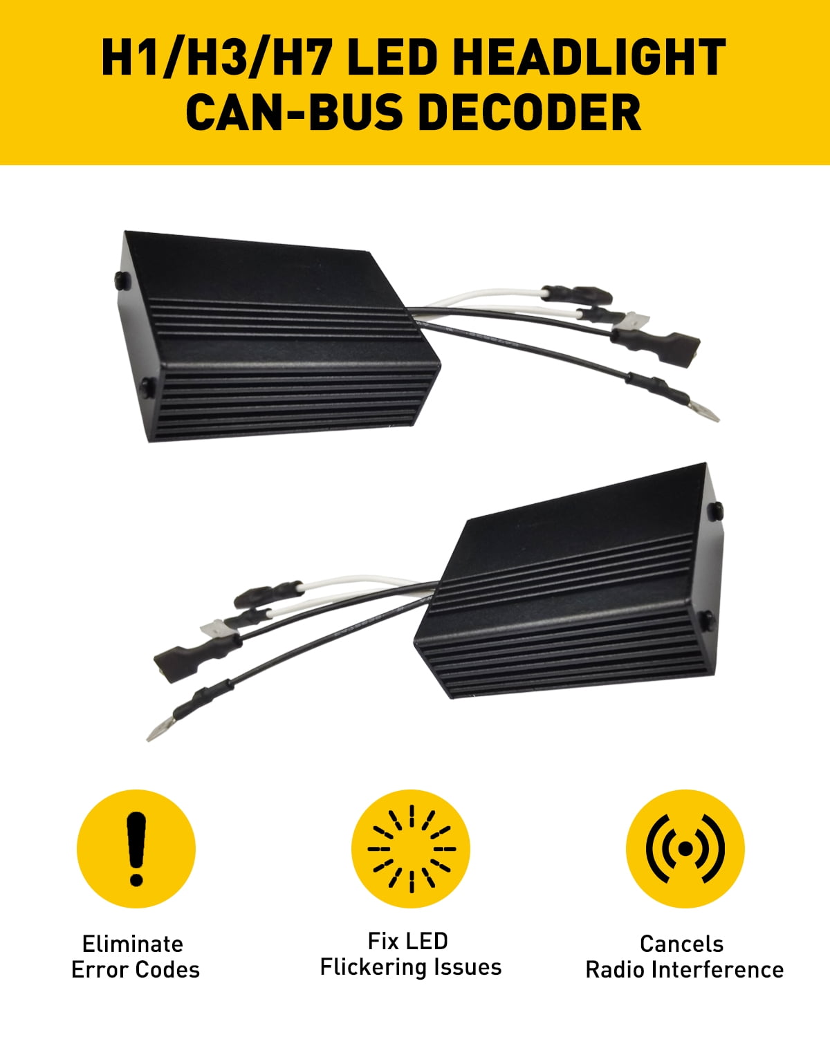 H7 LED Headlight Anti Flicker Adapter Error Free Canceler Canbus Lamps –  German Audio Tech