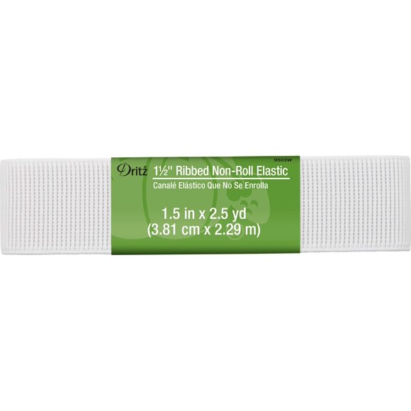 Elástico acanalado antitorsión Dritz 3,8 cm x 2,3 m blanco