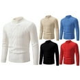 thumbnail image 5 of KelaJuan Men Sweater, Long Sleeve Semi-high Neck Solid Winter Pullover Sweater Knit Tops for Casual Daily, 5 of 5