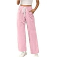 thumbnail image 1 of Timegard Wide Leg Sweatpants for Women Elastic High Waist Drawstring Sports Pants Running Athletic Trousers with Pockets, 1 of 6