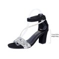 thumbnail image 4 of HomeDM Women's Block Heels Sandals Ankle Strap Open Toe Comfort Summer Dress Shoes Low Chunky Party Wedding Sandals, Size 6.5, 4 of 9