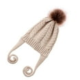thumbnail image 3 of Holloyiver Winter Warm Pure Color Ladies Braid Ball Pullover Knit Hat, 3 of 5