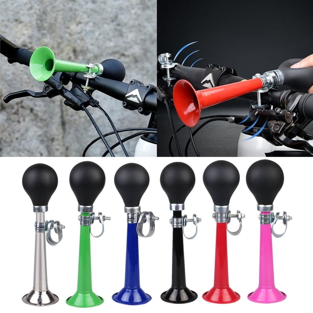 Claxon de bicicleta - Bocina de payaso con bombilla extruida de metal para manillares y carros, 6 colores, sonido fuerte, fácil de instalar, duradero