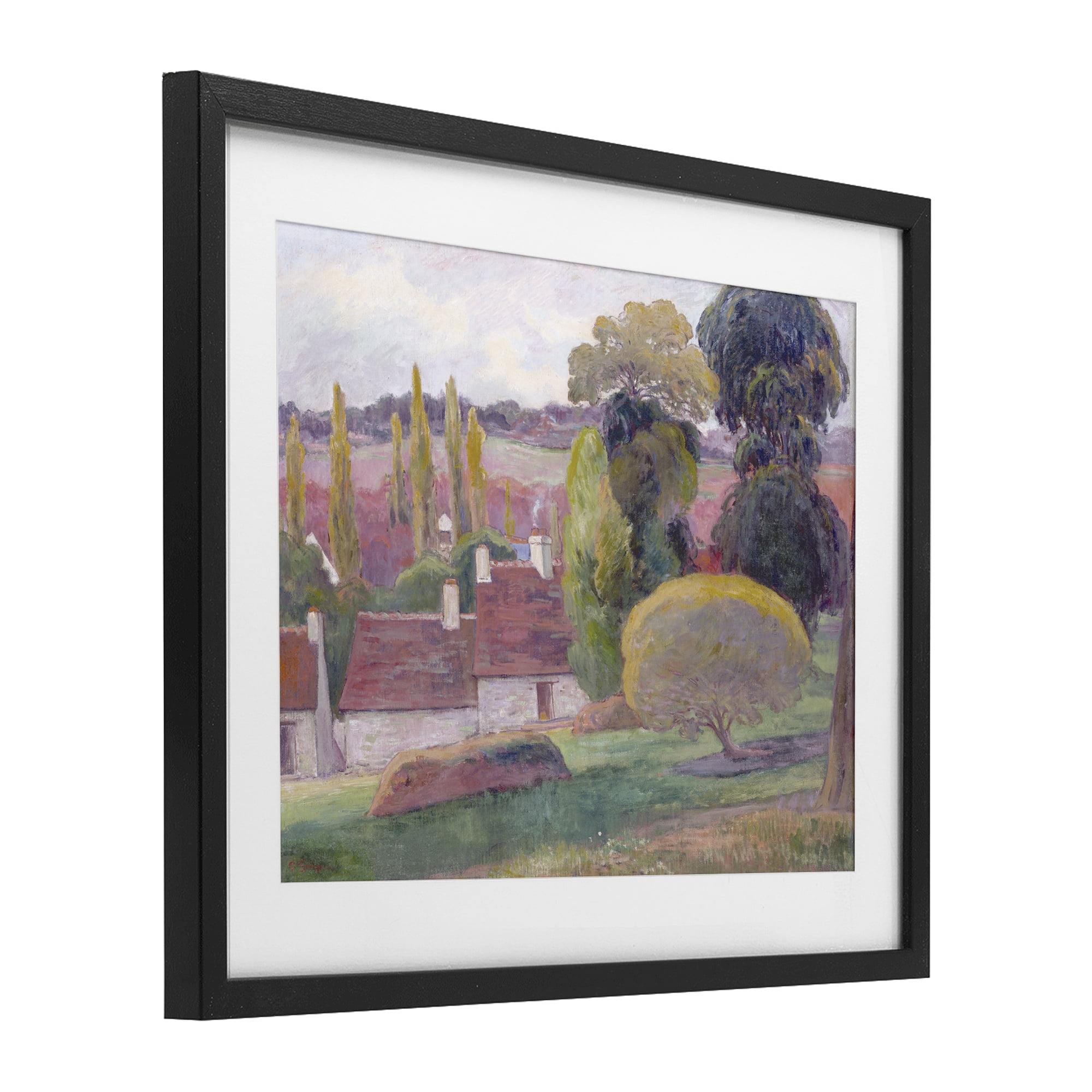 Stupell Industries A Farm In Brittany Gauguin Black Framed Print Under Glass, design by Stellar Design Studio