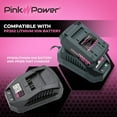 thumbnail image 5 of Pink Power PP205 20V Lithium Ion Charger for PP202 Battery for PP203 Pink Drill Kit, PP201 Cordless Stick Vacuum and PP204 Cordless Detail Sander - Fast Charging, 5 of 7