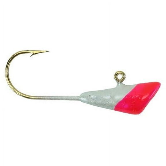 Shad Dart Jig Head 1/16 White Base Pink Tip