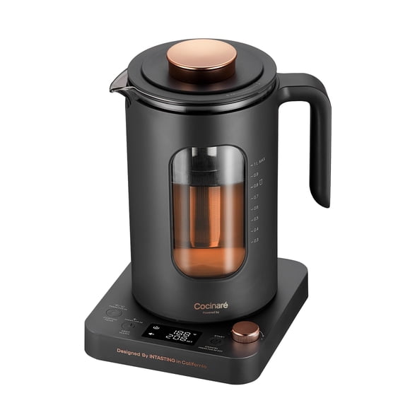 Tetera eléctrica INTASTING con infusor de té, 1 L, 1200 W, gris oscuro