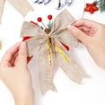 thumbnail image 4 of Christmas Tree Top Bow Decoration | Faux Linen Black and White Checkered Bow with Pine Cones | Durable Polyester Fabric | Holiday Ornament for Christmas Trees Home Decor Parties, 4 of 7