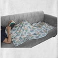 thumbnail image 5 of Hibiscus Soft Flannel Fleece Throw Blanket, Creative and Simplistic Layout of Pastel Tones Delicate Flowers, Cozy Plush for Indoor and Outdoor Use, 60" x 80", Violet Turquoise, by Ambesonne, 5 of 5