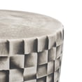 thumbnail image 3 of 18 Inch Stool Table, Ceramic, Cylindrical, Textured Geometry, Outdoor, Gray, Saltoro Sherpi, 3 of 5