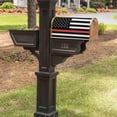 thumbnail image 3 of Thin Red Line USA Flag Honor Memories Mail Box Cover Magnetic Anti-UV 100% Polyester Standard Size 18" X 21" Oxford Garden,Postbox Letterbox Cover, 3 of 6