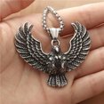 thumbnail image 2 of GKNET Men's Silver Winged Eagle Pendant Necklace Punk Rock Biker Delicate Jewelry Chain 24", 2 of 4