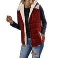 thumbnail image 2 of Sanbonepd Womens Puffer Vest Fall Reversible Sleeveless Fleece Jacket Zip Up Warm Winter Coat Outerwear, 2 of 5