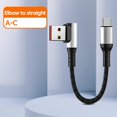 thumbnail image 3 of Cable USB de 6 A, tipo C a tipo C, 0,5 m, corto, acodado, carga rápida, datos, batería externa para iPhone 15, 3 of 5