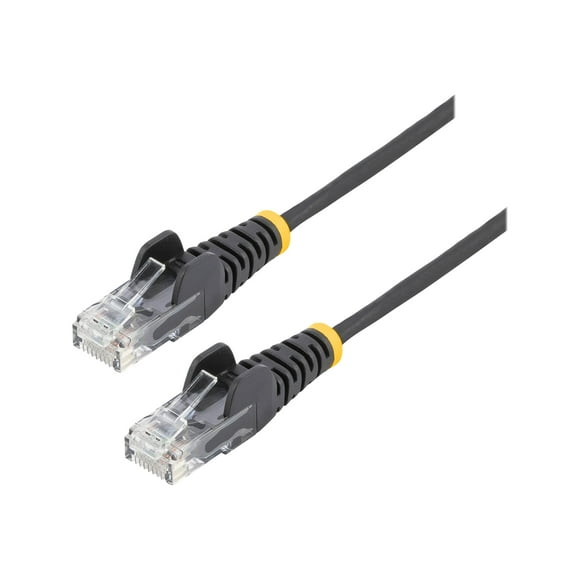StarTech.com 6in Slim LSZH CAT6 Ethernet Cable, 10 Gigabit Snagless RJ45 100W PoE Patch Cord, CAT 6 10GbE UTP Network Cable w/Strain Relief, Black, Fluke Tested/ETL/Low Smoke Zero Halogen - Category 6 - 28AWG (N6PAT6INBKS) - Patch cable - RJ-45 (M) to RJ-45 (M) - 7.9 in - UTP - CAT 6 - snagless, stranded - black - for P/N: RK4OD
