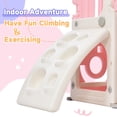 thumbnail image 4 of Toddler Climber and Slide Set with Basketball Hoop, Toy Storage Space, Indoor/Outdoor Freestanding Playground Set for Kids, Pink, 4 of 9
