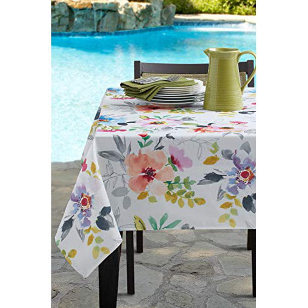 Botanica, 60 X 120 Rectangular Benson Mills Indoor Outdoor Spillproof Fabric Tablecloth for Spring/Summer/Party/Picnic