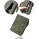 thumbnail image 5 of Monedero pequeño de cuero plegable para mujer, mini monedero con cremallera, bolsillo para identificación, delgado y compacto, color verde, 5 of 5
