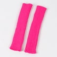 thumbnail image 4 of Guantes largos de lana de otoño e invierno para hombres y mujeres, mangas falsas, medio dedo, dedos abiertos, cálidos, guantes de punto de color, 4 of 6