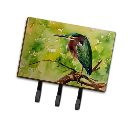 Green Heron Leash or Key Holder 6 in x 9 in
