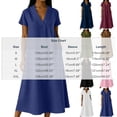 thumbnail image 2 of XiYing Robe Décontractée, Combinaison-Robe Décontractée à Manches Courtes pour Femme, Col en V Uni, Coupe Fluide Printemps/été, S-TTG,, 2 of 6