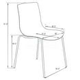 thumbnail image 5 of LeisureMod Dining Chair in Polycarbonate with Chrome Legs and Ripple Design Lightweight Easy Assembly for Modern Home, Kitchen, Cafes Astor Collection Set of 2, 5 of 9