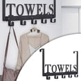 thumbnail image 3 of Toallero de material acero inoxidable, estante organizador de ropa de soporte, con 5 ganchos, gancho de puerta para colgar de decoración, para toalla de para proteger negro BLESIY Perchero para colgar en la pared, 3 of 8