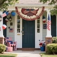 thumbnail image 4 of SMKE Patriotic Half Fan Bunting,35X17In Vintage Map 250Th Fan Flag,National Fan Banner,Stars Stripes Decor Flag,Memorial Day Patriotic Decor,Festival Scene Hanging Decoration,Fade Resistant, 4 of 7