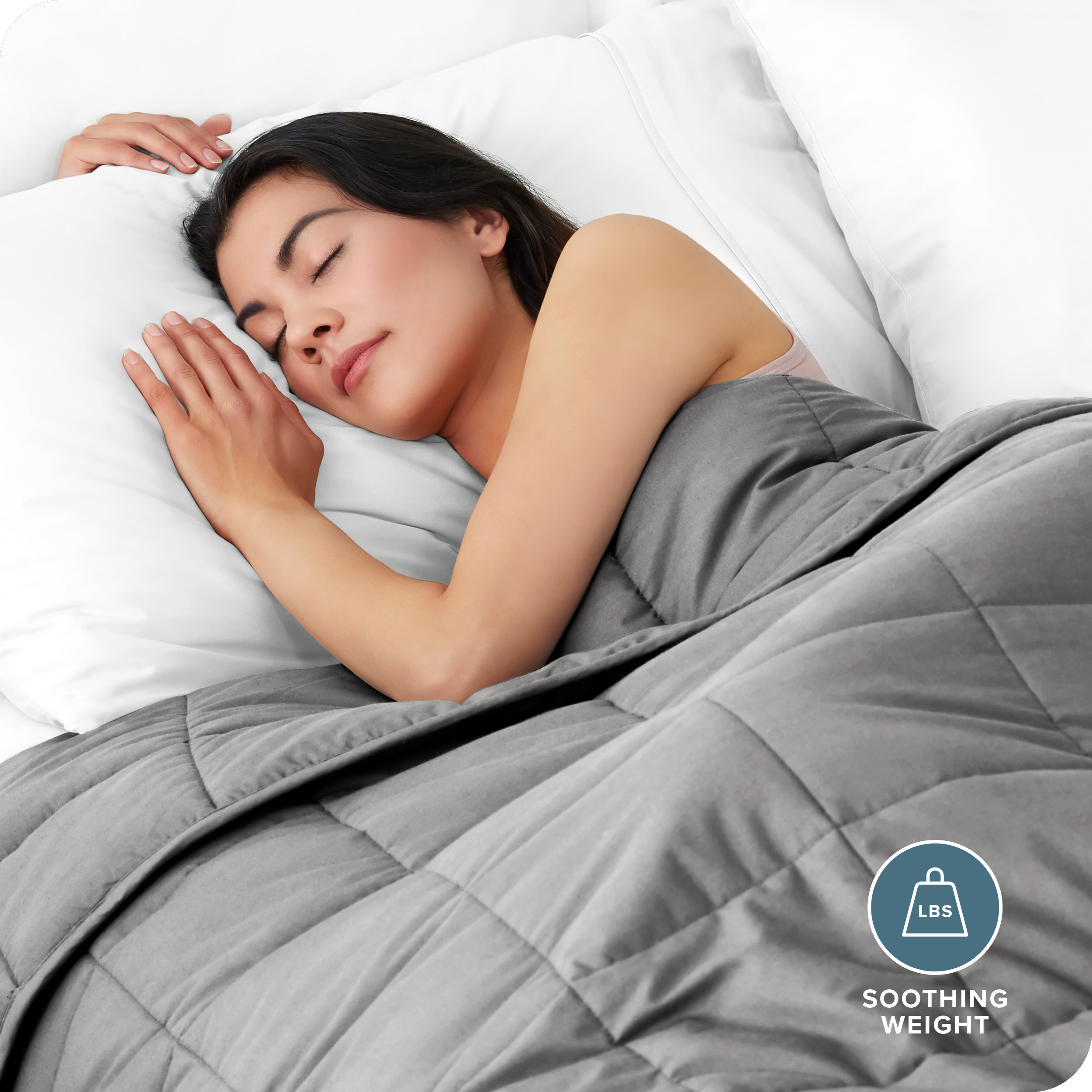 Bare Home 17 lb Weighted Blanket for Adults, 60" x 80", Gray photo 2
