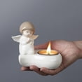 thumbnail image 3 of Giaone Unique Ceramic Angel Candle Vessel With Safety Base Home Centerpieces Decors, 3 of 11