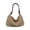 Brown, variant on EliteGoogv Shoulder Bags For Women Lightweight Woven Womens Shoulder Bags Adjustable Strap Zipper Closure Crossbody Bags Casual Summer Beach Tote Bags White