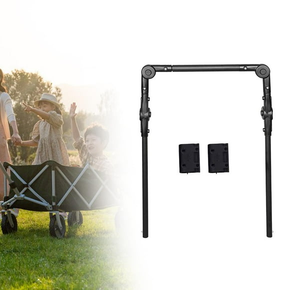 Colaxi Wagon Handle Push Pull Bar Outdoor Camping Wagon Attachment with Square Frame Garden Cart Accessories Foldable Trolley Handle
