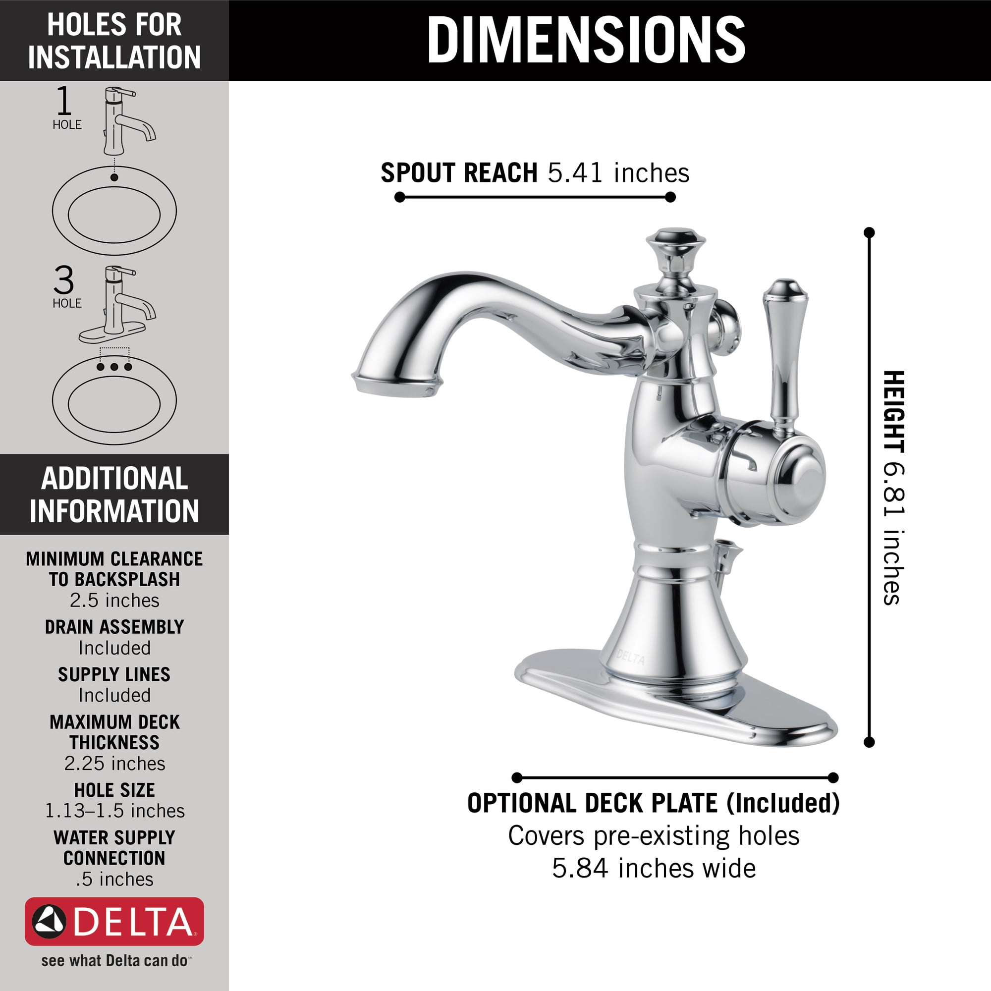 Delta Faucet Cassidy™ Single Handle Bathroom Faucet